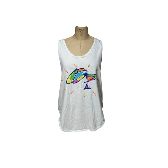 1990s OP tank top with neon logo print One Size - Picture 1 of 6